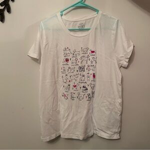 J. Crew White Graphic Tee with Animal Design